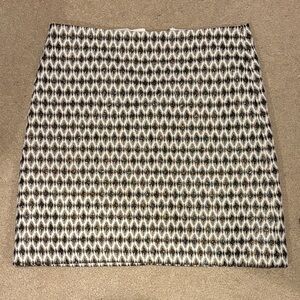 LOFT Geometric Mini Skirt in Black and Cream